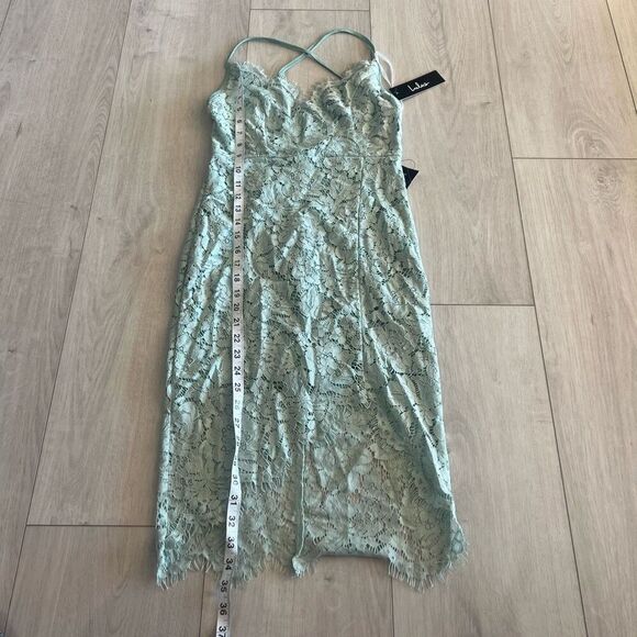LULUS Mint Green FLIRTING WITH DESIRE Floral Lace BODYCON Cocktail DRESS size xs - Picture 2 of 9